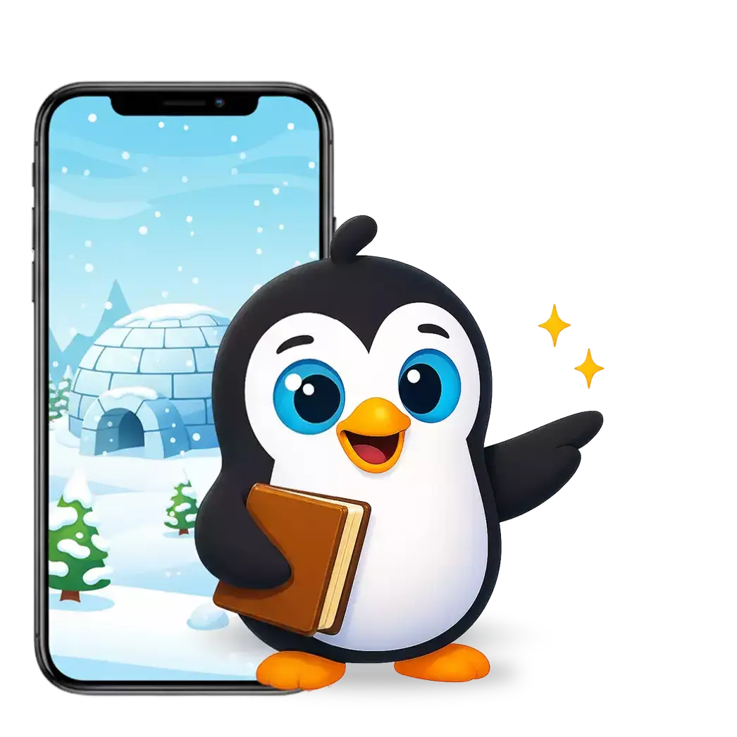 Laffi the penguin character from Laffari animated stories for kids